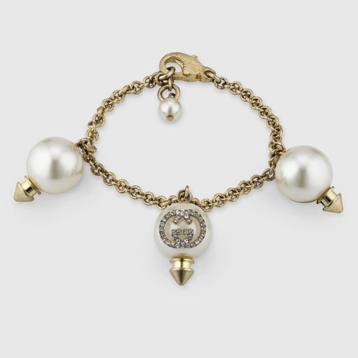 유럽직배송 구찌 GUCCI Gucci Interlocking G bracelet with pearls 629805J1D518516