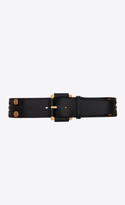 유럽직배송 입생로랑 SAINT LAURENT corset belt with semi-covered buckle in shiny leather 6866462R28W1000