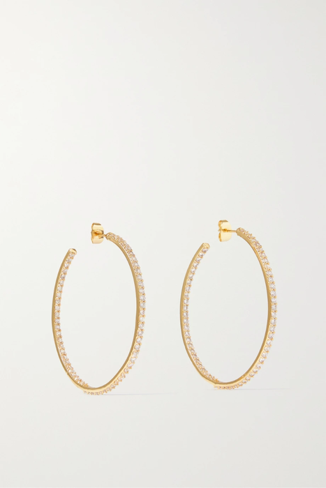 유럽직배송 크리스탈헤이즈 귀걸이 CRYSTAL HAZE JEWELRY From The Block medium gold-plated cubic zirconia hoop earrings 36856120585297559
