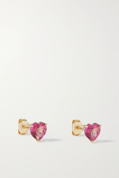 유럽직배송 FRY POWERS Rainbow Heart 14-karat gold topaz earrings 13452677152984063