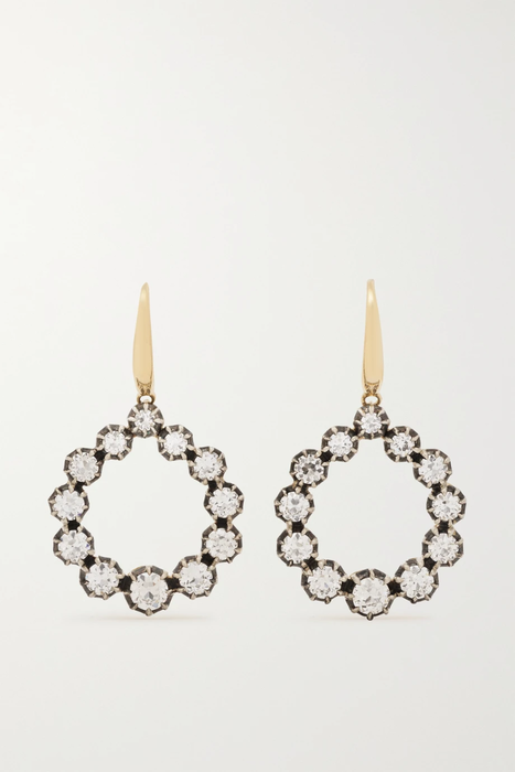 유럽직배송 프레드레이튼 귀걸이 FRED LEIGHTON Collection silver-topped 18-karat gold diamond earrings 34344356236962434