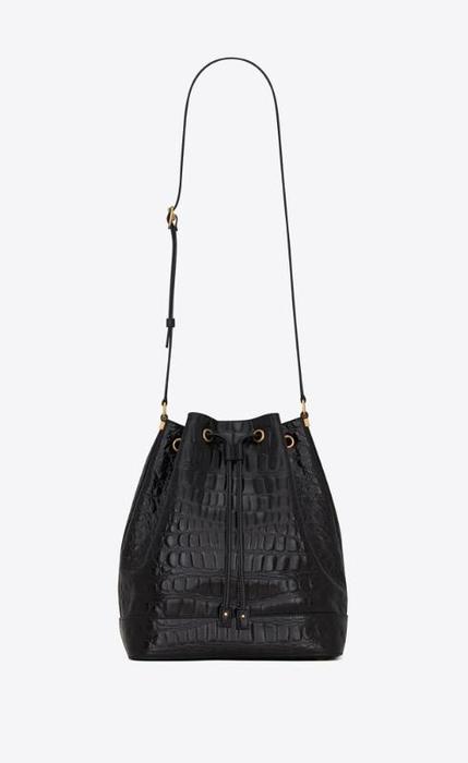 유럽직배송 입생로랑 SAINT LAURENT bucket bag in crocodile-embossed lacquered leather 5686062US4W1000