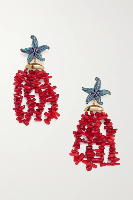 유럽직배송 BEGÜM KHAN Sea Star Corsica gold-plated multi-stone clip earrings 16114163150682223