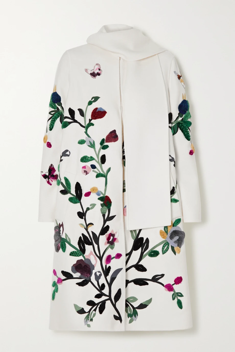 유럽직배송 발렌티노 코트 VALENTINO Embroidered embellished wool and cashmere-blend felt coat 24665545640615678