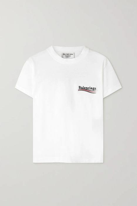 유럽직배송 발렌시아가 티셔츠 BALENCIAGA Flocked cotton-jersey T-shirt 32027475399737048