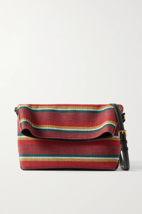 유럽직배송 알투자라 ALTUZARRA Duo reversible striped cotton-canvas and textured-leather shoulder bag 11452292645292814