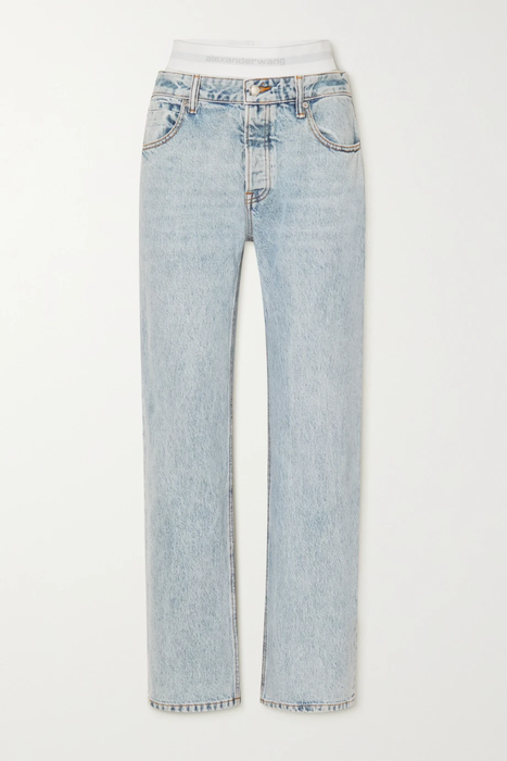 유럽직배송 알렉산더왕 ALEXANDER WANG Jersey-trimmed high-rise straight-leg jeans 24665545640569688