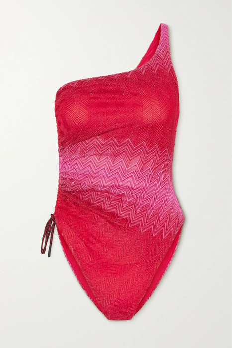 유럽직배송 미쏘니 MISSONI Mare one-shoulder ruched metallic crochet-knit swimsuit 25185454455647357