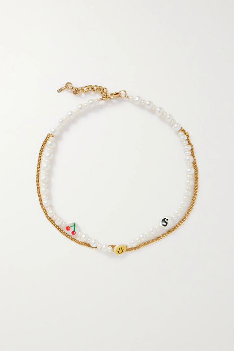 유럽직배송 MARTHA CALVO Well Balanced gold-plated pearl necklace 34344356237249525