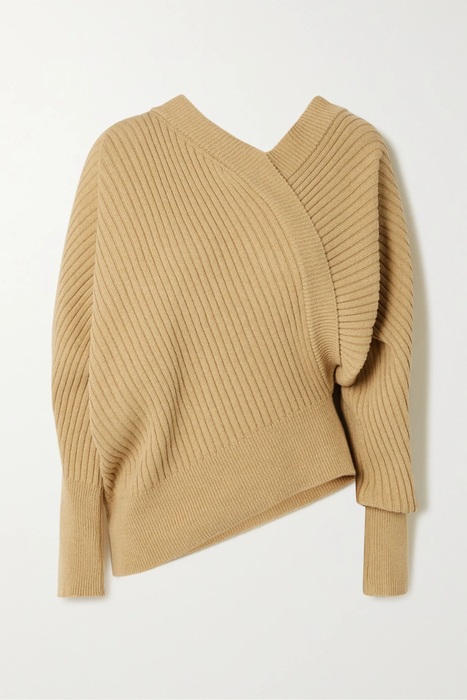 유럽직배송 르비에르 스웨터 LVIR Asymmetric ribbed cotton-blend sweater 25185454456257016