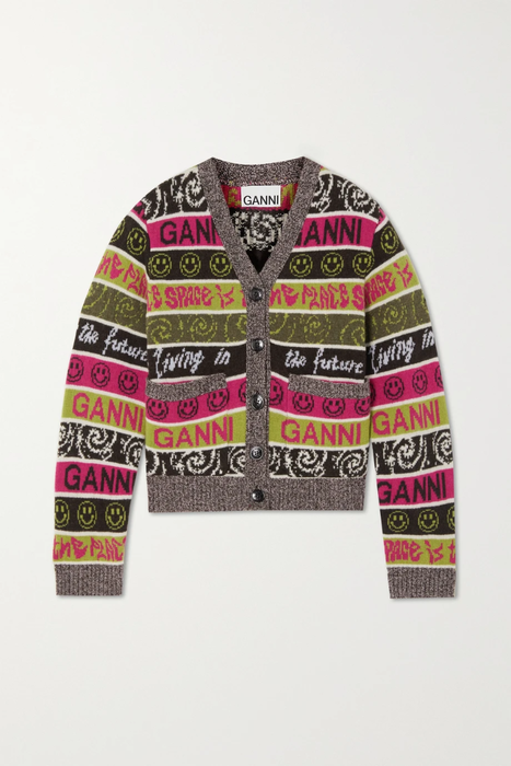 유럽직배송 가니 가디건 GANNI + NET SUSTAIN jacquard-knit recycled wool-blend cardigan 24665545640534619