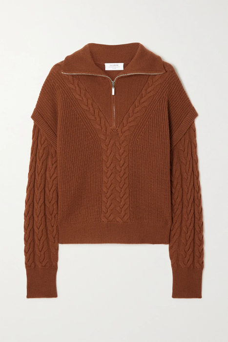 유럽직배송 라린 스웨터 LA LIGNE Cable-knit merino wool half-zip sweater 25185454455840066