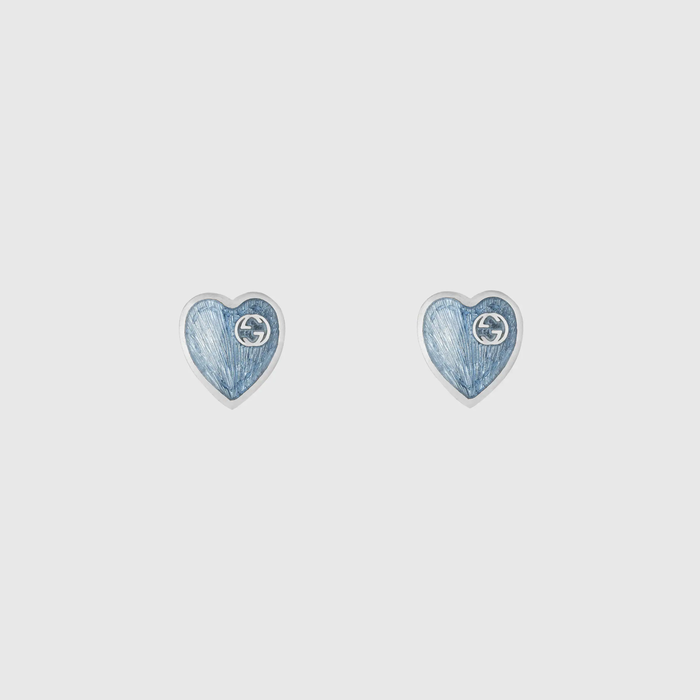 유럽직배송 구찌 GUCCI Gucci Earrings with Interlocking G enamel heart 645547J84108183