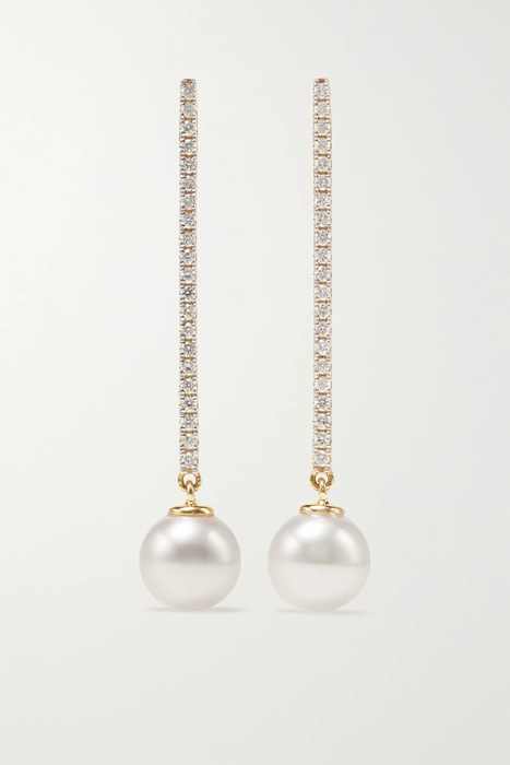 유럽직배송 마테오 귀걸이 MATEO 14-karat gold, pearl and diamond earrings 34344356237471627