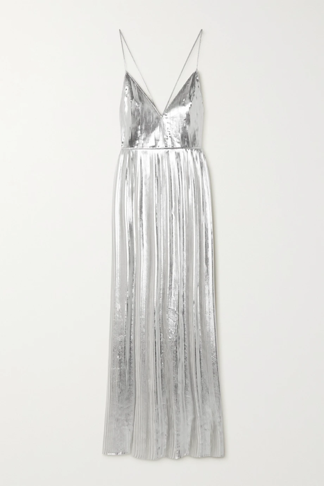 유럽직배송 발렌티노 VALENTINO Pleated metallic coated-chiffon gown 24665545640615794