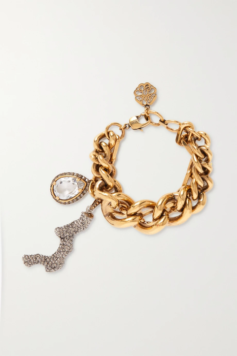 유럽직배송 알렉산더맥퀸 ALEXANDER MCQUEEN Gold-tone and crystal bracelet 25185454456123646