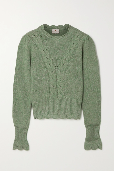 유럽직배송 HANNAH ARTWEAR + NET SUSTAIN Heritage cable-knit cashmere and wool-blend sweater 24772899113590639