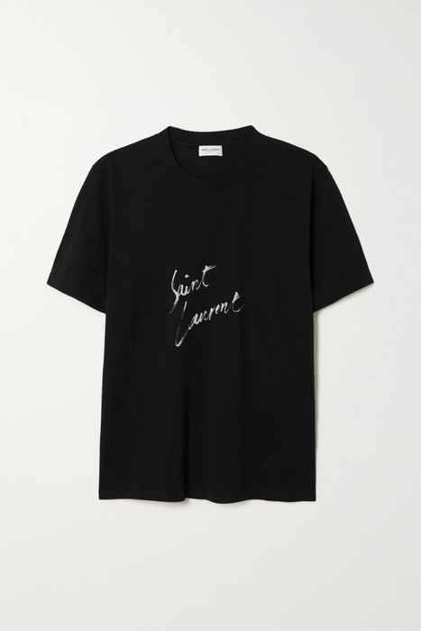 유럽직배송 생로랑 티셔츠 SAINT LAURENT Printed cotton-jersey T-shirt 31840166392300176