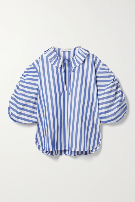 유럽직배송 캐롤리나헤레라 블라우스 CAROLINA HERRERA Ruffled striped cotton-poplin blouse 24062987016702477