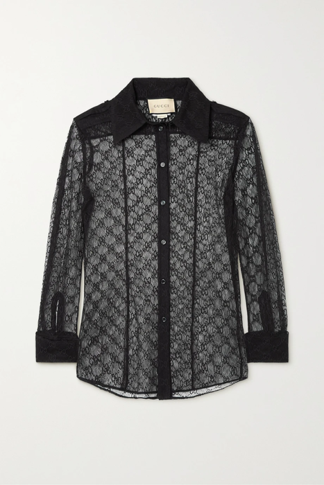 유럽직배송 구찌 셔츠 GUCCI Cotton-blend lace shirt 29419655932642335