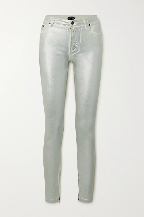 유럽직배송 톰포드 스키니진 TOM FORD Metallic coated mid-rise skinny jeans 23841192565691400