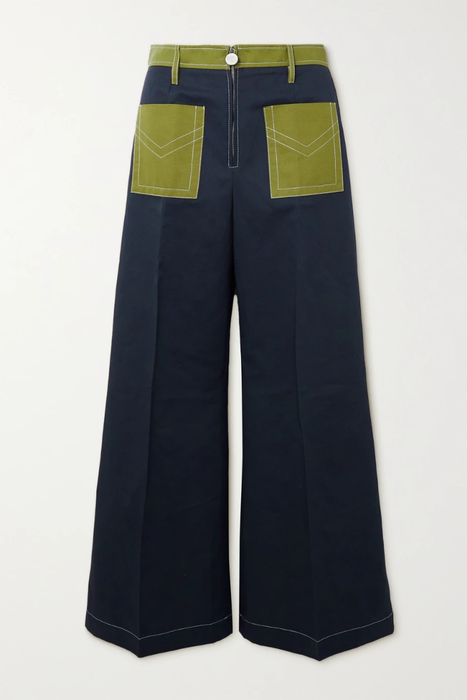 유럽직배송 마르니 팬츠 MARNI Two-tone cotton and linen-blend twill wide-leg pants 25185454456035662