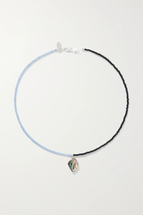 유럽직배송 SANTANGELO The Eclipse sterling silver, abalone and beaded necklace 29419655932743554
