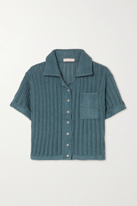 유럽직배송 SAVANNAH MORROW Mirana crocheted Pima cotton shirt 24772899113585219