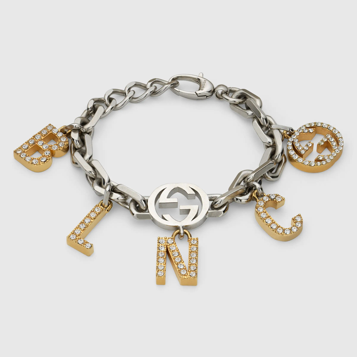 유럽직배송 구찌 GUCCI Gucci The Hacker Project charm bracelet with crystals 681821I61258489
