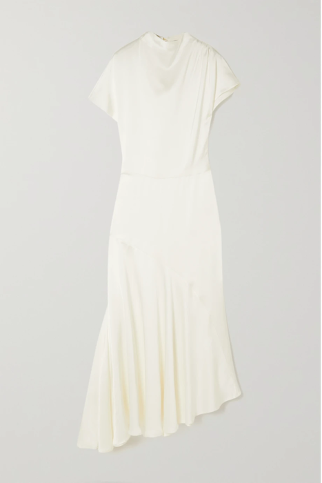 유럽직배송 안나콴 원피스 ANNA QUAN Celine asymmetric hammered-satin dress 24665545640521157