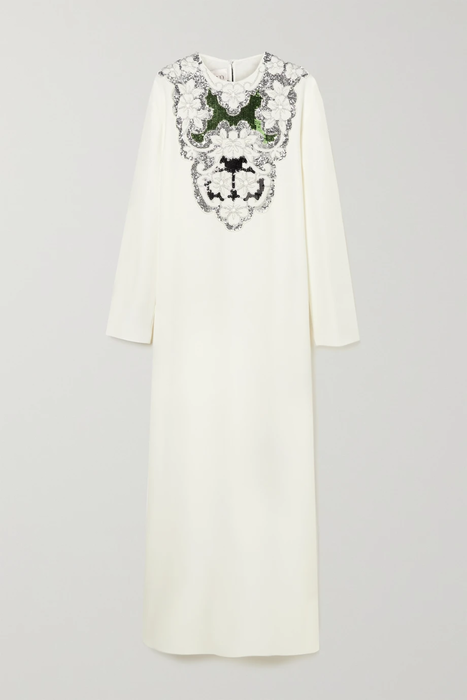 유럽직배송 발렌티노 원피스 VALENTINO Embroidered sequined silk-crepe maxi dress 24665545640610629