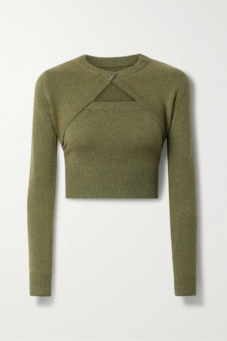 유럽직배송 드보 DEVEAUX Clara merino wool and cashmere-blend top and cardigan set 24772899113285117