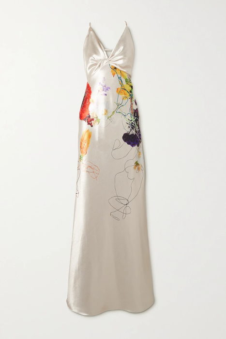 유럽직배송 제이슨우 JASON WU Open-back floral-print satin gown 25185454456040400