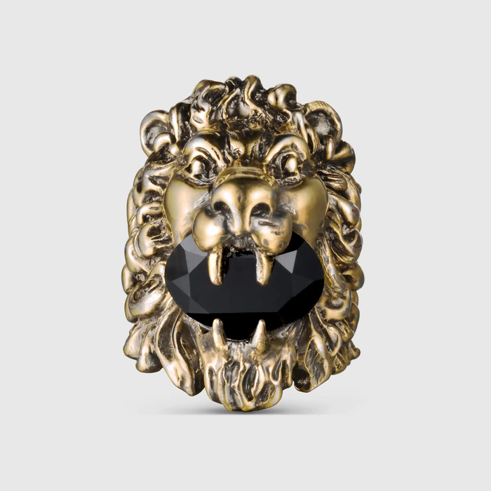 유럽직배송 구찌 GUCCI Gucci Lion head ring with crystal 402763J1D508029