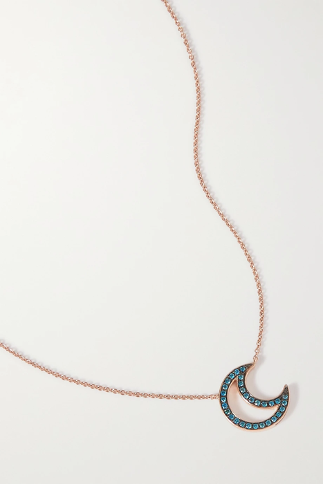 유럽직배송 록산느퍼스트 목걸이 ROXANNE FIRST Once In A Blue Moon 14-karat rose gold sapphire necklace 30629810019790157
