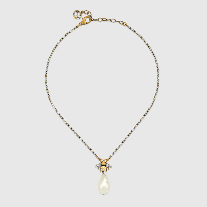 유럽직배송 구찌 GUCCI Gucci Bee necklace with pearl 629981J1D518516
