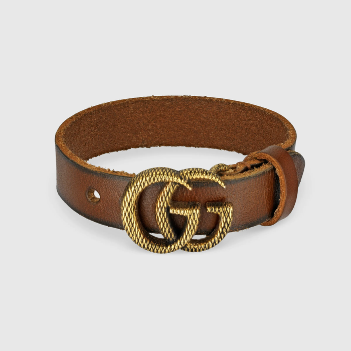 유럽직배송 구찌 GUCCI Gucci Engraved Double G leather bracelet 648702J75438063
