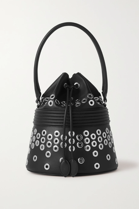 유럽직배송 알라이아 ALAÏA Bucket Corset eyelet-embellished leather bag 36856120585390212