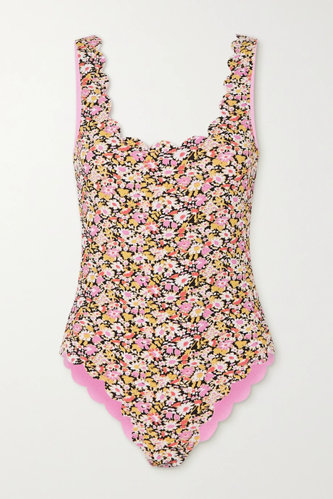 유럽직배송 MARYSIA Palm Springs reversible scalloped floral-print stretch-crepe swimsuit 27086482324418660