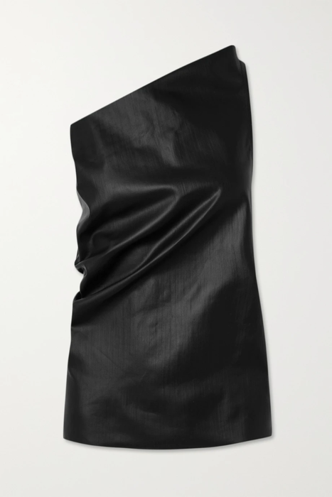 유럽직배송 릭오웬스 RICK OWENS One-shoulder draped coated-denim top 24772899113470221