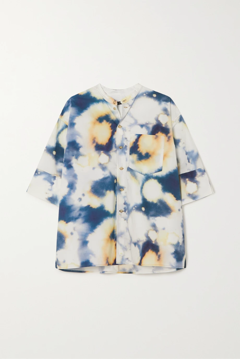유럽직배송 베이식 셔츠 BASSIKE + NET SUSTAIN printed organic cotton-poplin shirt 24772899113373304