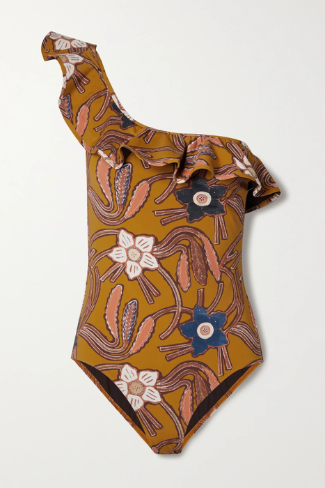 유럽직배송 울라존슨 ULLA JOHNSON Martina one-shoulder ruffled floral-print swimsuit 25185454455569218