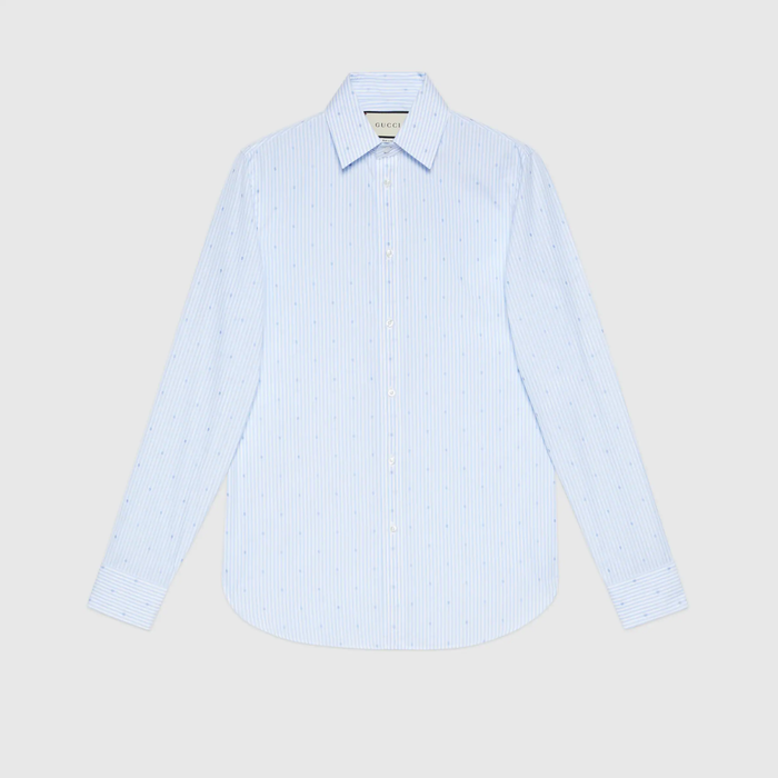 유럽직배송 구찌 GUCCI Gucci G Square stripe fil coupé cotton shirt 644986ZAFXQ4421