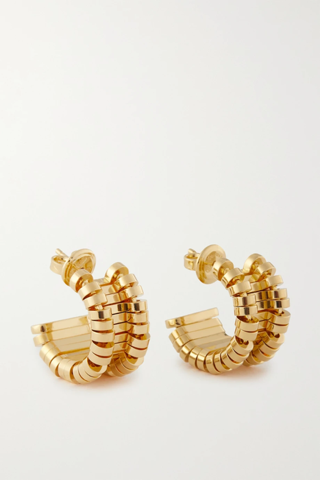 유럽직배송 보테가베네타 BOTTEGA VENETA Gold-plated hoop earrings 25185454457351859