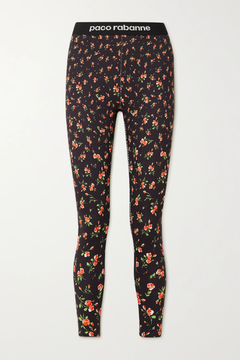 유럽직배송 파코라반 PACO RABANNE Jacquard-trimmed floral-print stretch-jersey leggings 11452292646926827