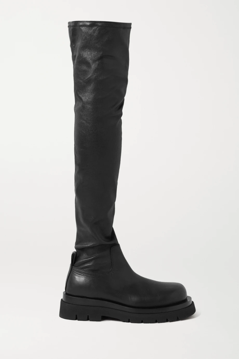 유럽직배송 보테가베네타 BOTTEGA VENETA Rubber-trimmed leather over-the-knee boots 26191867424542074
