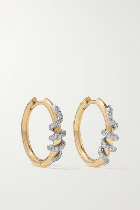 유럽직배송 일레아나마크리 귀걸이 ILEANA MAKRI Twisted Boa 18-karat gold diamond hoop earrings 34344356237435444