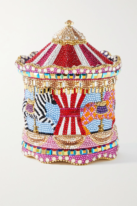 유럽직배송 JUDITH LEIBER COUTURE Carousel Merry-Go-Round crystal-embellished gold-tone clutch 20346390236326149