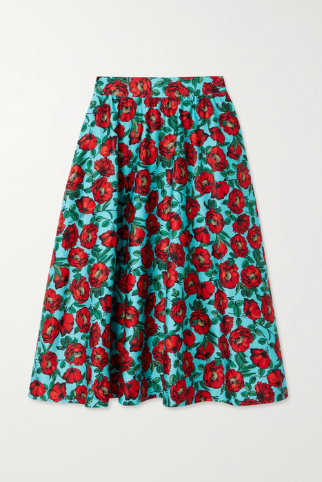 유럽직배송 앨리스앤올리비아 스커트 ALICE + OLIVIA Earla floral-print cotton-blend midi skirt 25185454456195240