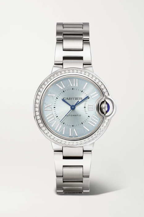 유럽직배송 까르띠에 CARTIER Ballon Bleu de Cartier Automatic 33mm stainless steel and diamond watch 36093695689067843